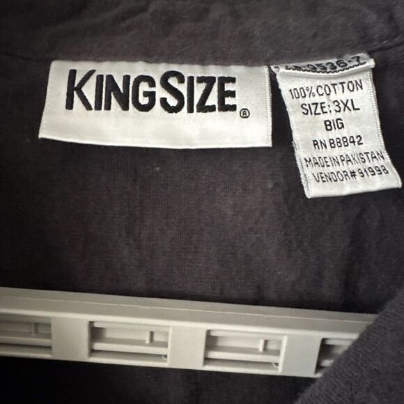 King Size Mens 3XB Big Gray Flannel Work Shirt Long Sleeve Rugged Warm Pockets - Picture 6 of 12